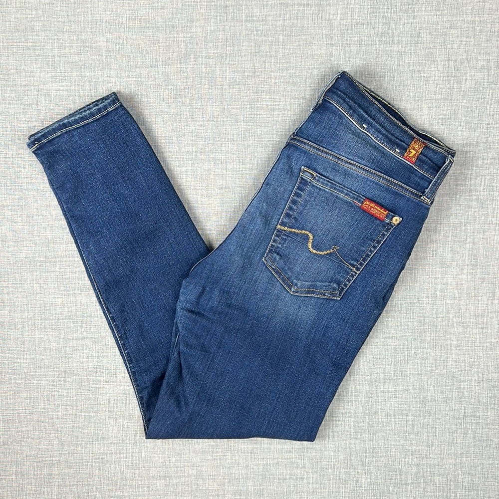 7 For All Mankind The Cropped Skinny Jeans Size 28